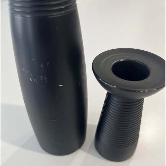 VTG Pair Lunt Designworks Matte Black MCM Candle holders Aalta - Picture 3 of 6